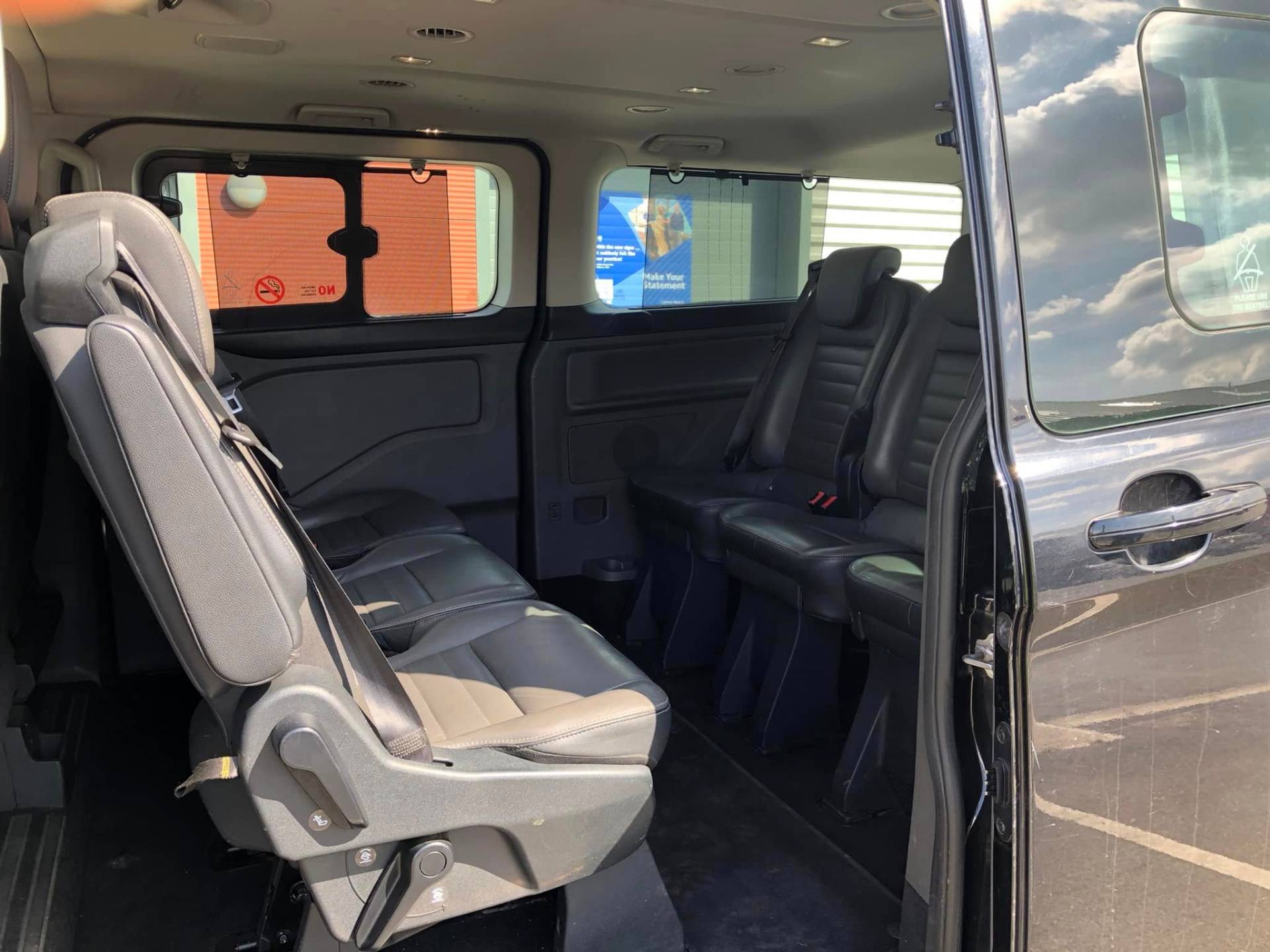 Leather interior of the 8-seater Ford Tourneo